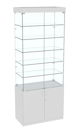 Высокая витрина ИСТРА №801 (задняя стенка - стекло), Серый