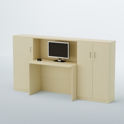 Ресепшен с тумбами и дверками ВЕГА №1, Крем Вайс