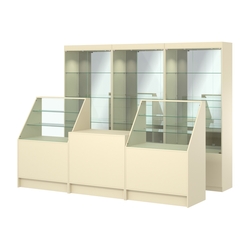 Комплект витрин ЭК-03 и прилавков ЭК-7, Крем Вайс
