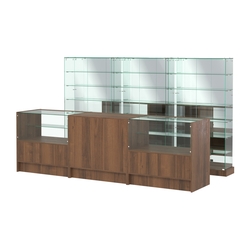 Комплект низких витрин ХП-11 и прилавков ЭК-3, Орех