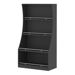 Стеллаж Гарант низкий №2-1-900-О с ограничителями, Черный