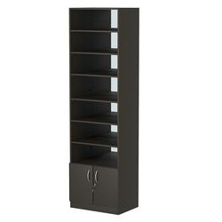 Стеллаж из ДСП с 6-ю полками 400x600 мм серии LEVEL-6 №7-2 (З/C - ЗЕРКАЛО), Черный