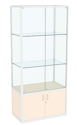 Витрина из профиля №2 (метровая) (задняя стенка - стекло), Крем Вайс