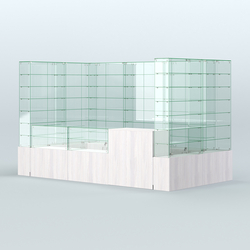 Павильон ИСТРА (глубина витрин-300мм) №3в (5, 94 кв.м), Ясень Анкор светлый