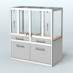 Витрина низкая для продажи птиц в зоомагазин серии ЖАКО-01, Серый