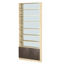 Стеллаж из ДСП с 6-ю полками 150x900 мм серии LEVEL-6 №9-2 (З/C - ЗЕРКАЛО), Дуб Сонома + Дуб Венге