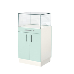 Прилавок ювелирный "Диаманд" №1-600, ЛДСП белый + МДФ мята