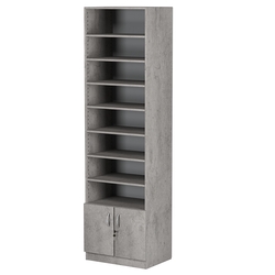 Стеллаж из ДСП с 7-ю полками 400x600 мм серии LEVEL-7 №7 (З/C - ДВП), Бетон Чикаго светло-серый F186 ST9