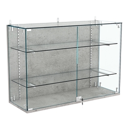 Витрина настенная НЕО №3-1 с двумя полками, Бетон Чикаго светло-серый F186 ST9