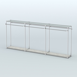 Островная торговая система ХРОМ 3600 мм с поручнями №1, Метрополитан Грей