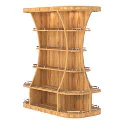 Островной высокий стеллаж ГАРАНТ №2-О с ограничителями, Дуб Золотистый