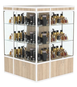 Витрина из профиля островная №1, Дуб сонома