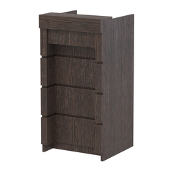 Торговый кассовый прилавок на колесах с утопленным фасадом №УФК-2-1, Дуб Венге