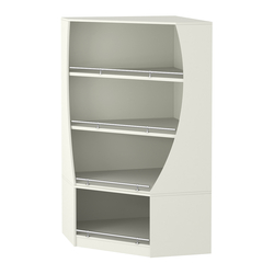 Стеллаж Гарант угловой низкий №2-О с ограничителями, Белый