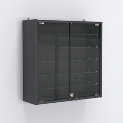 Витрина настенная №201-5А с пятью прозрачными полками, Антрацит