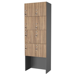 Шкаф для раздевалок СТАНДАРТ-КВАРТЕТ №3-2, Дуб канзас коричневый + Темно-серый