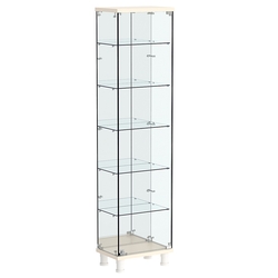 Витрина РОНДО №1-4 на ножках (задняя стенка зеркало), Крем Вайс