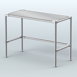 Стол средний D-42 с полкой зеркало 4мм, Черный