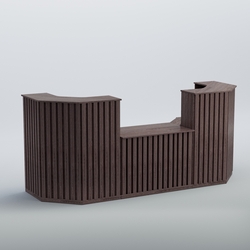 Ресепшен со столом выдачи серии ПРИЛИВ №7, Ясень Анкор темный