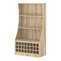 Стеллаж Гарант низкий №2-4-900-О с ограничителями, Дуб Сонома