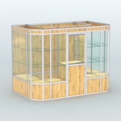 Павильон из профиля пристенный №10а (4,05 кв.м), Дуб Золотистый