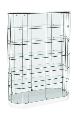 Торговая стеклянная витрина Хит Продаж со скошенным фасадом низкая №441, Белый