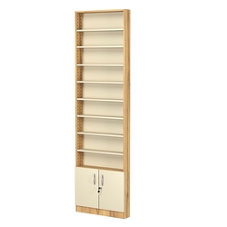 Стеллаж из ДСП с 8-ю полками 100x600 мм серии LEVEL-8 №1 (З/C - ДВП), Дуб Золотистый и Крем Вайс