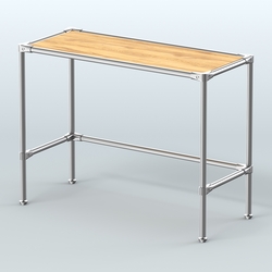 Стол большой D-43 с полкой ДСП 16мм, Дуб Золотистый