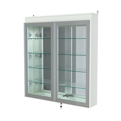 Витрина настенная №4-4А зеркальная с подсветкой серии Collecto, Белый