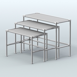 Комплект столов №1-4 с полками ДСП 16мм, Серый