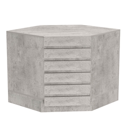 Торговый стол-прилавок внутренний с фасадными панелями №15Э, Бетон Чикаго светло-серый F186 ST9