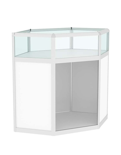 Прилавок из профиля угловой шестигранный №2  (открытый), Белый