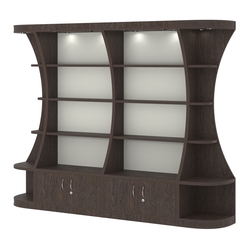  Пристенный высокий стеллаж ГАРАНТ №2, Дуб Венге + Белый