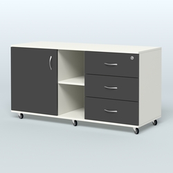 Тумба сервисная правая Киви, цвет светлый дуб, Белый и Черный