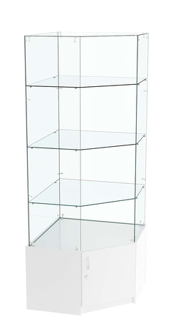 Витрина "Истра" угловая №115, пятигранная, (З.С-стекло), без дверей., Белый