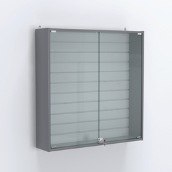 Витрина настенная №204-1Б закрытая с экономпанелью, Темно-Серый