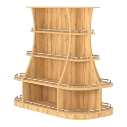 Островной низкий стеллаж ГАРАНТ №2-О с ограничителями, Дуб Золотистый