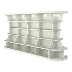 Островной высокий стеллаж ГАРАНТ №5-О с ограничителями, Белый