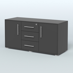 Тумба стационарная для оргтехники, цвет темный дуб, Черный