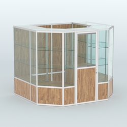 Павильон из профиля пристенный №7б (4,32 кв. м), Дуб Канзас коричневый