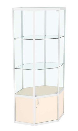 Витрина из профиля шестигранная угловая №2, Крем Вайс