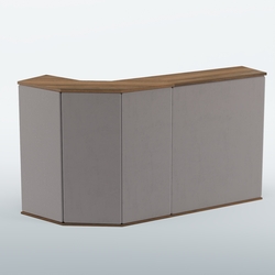 Ресепшен БАРОН №5 (ровная поверхность), Орех + Велюр 16 Elephant