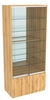 Витрина СЭСП-Z №1-500 (З/C - Зеркало) со стеклянными полками и шторками Дуб Золотистый