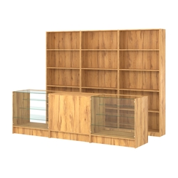 Комплект стеллажей ЭК-01 и прилавков ЭК-4, Дуб Золотистый