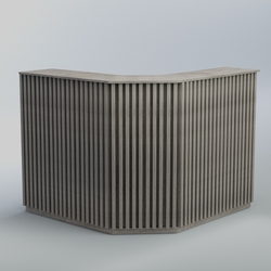 Ресепшен Г-образный серии ВЕРТИКАЛЬ №4, Бетон Чикаго светло-серый F186 ST9