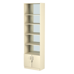 Стеллаж из ДСП с 4-мя полками 300x600 мм серии LEVEL-4 №5-2 (З/C - ЗЕРКАЛО), Крем Вайс