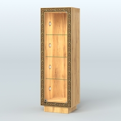 Низкая витрина с декором на цоколе НБА-1С, Дуб Золотистый