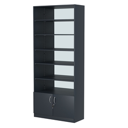 Стеллаж из ДСП с 5-ю полками 400x900 мм серии LEVEL-5 №14-2 (З/C - ЗЕРКАЛО), Антрацит