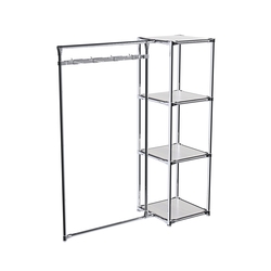 Хромированное вешало ЛУЧ №1-3 с полками ДСП 16мм, Ясень Анкор светлый - U31104