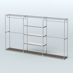 Торговая система ХРОМ без ДСП 3600 мм с зеркальными полками и поручнями №2, Дуб Венге